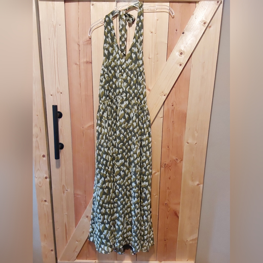 NWT Banana Republic Olive Halter Backless Dress